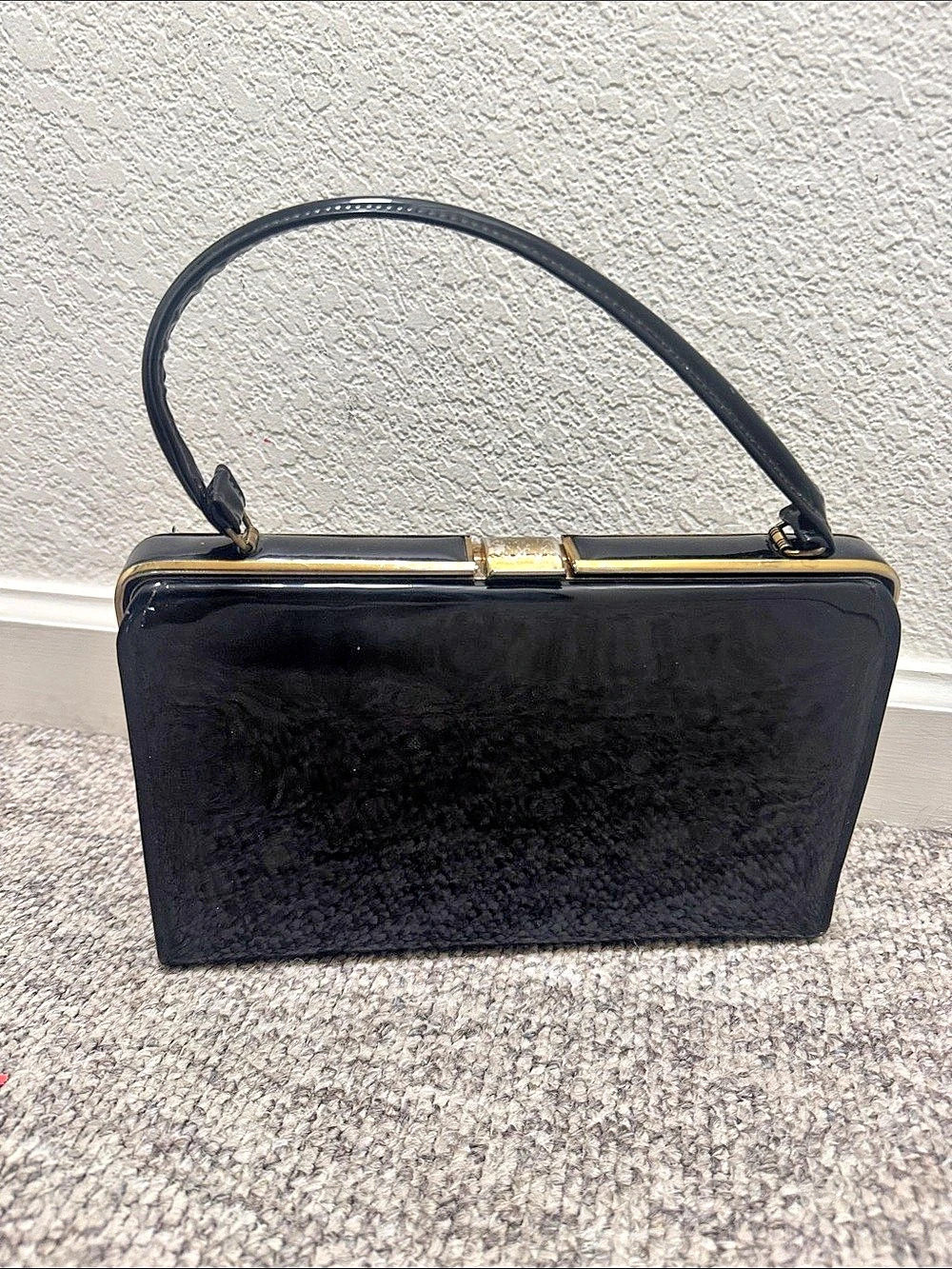 Vintage Black Frame Clutch Shoulder Bag